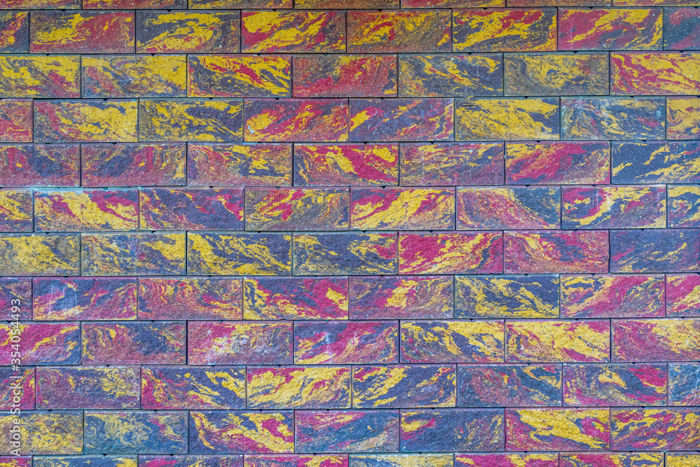 wall made of colored sandstone