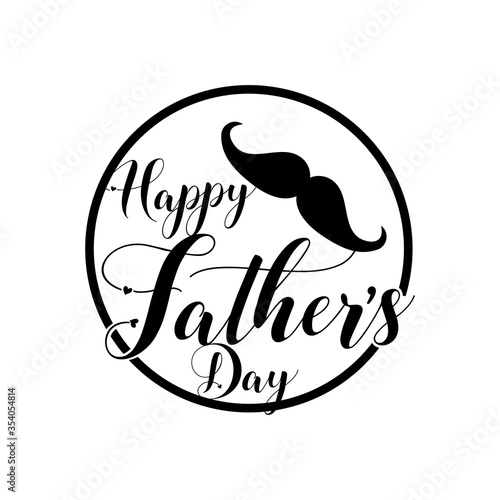 Happy father day silhouette image and stock vector with white background