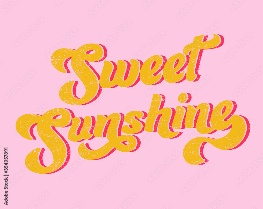 Fototapeta SWEET SUNSHINE ,vintage slogan graphic for t-shirt, vector