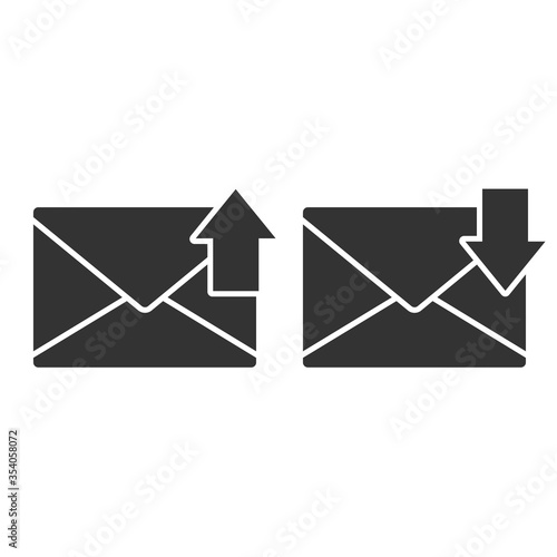 Message incoming and outgoing icon vector