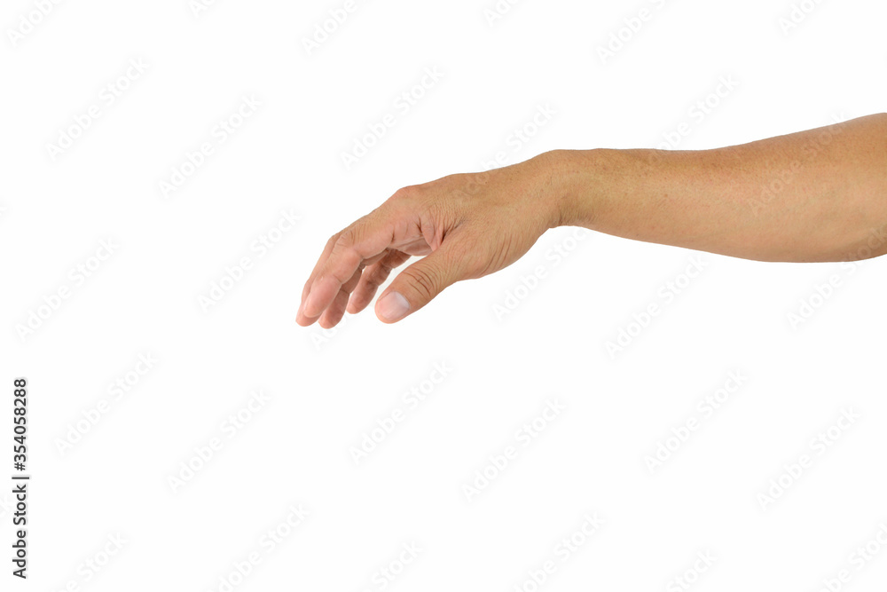 Empty hand holding isolated on the white background. Empty hand holding isolated on the white background.