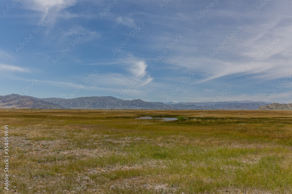 Obraz premium Typical landscapes of Mongolia. mountain slopes and valleys. Altai, Mongolia