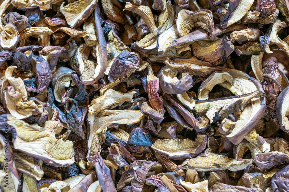 dried mushrooms texture or background