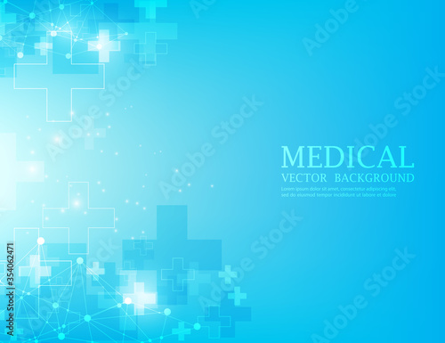 futuristic medical cross pattern.blue medical wallpaper design