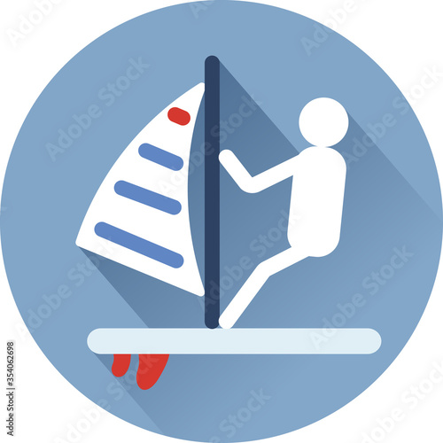 sport icons on sup board in flat style.