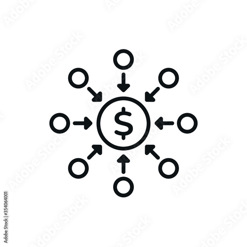 Outline Crowdfunding Icon - Support Creators and Ideas with Money - Vector
