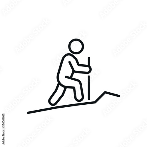 Hiking Icon - Symbol of Outdoor Activity - Vector