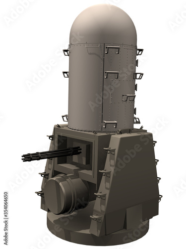 Fotografia 3d Rendering of a Ship Based AA Gun