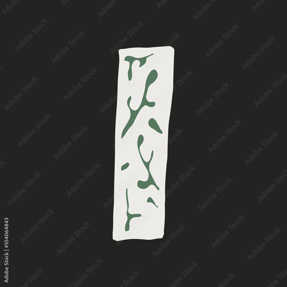 Hand dawn vector letter I isolated on dark background. English alphabet capital letters with floral design. Beautiful spring illustration. Typography template Hand dawn vector letter I isolated on dark background. English alphabet capital letters with floral design. Beautiful spring illustration. Typography template