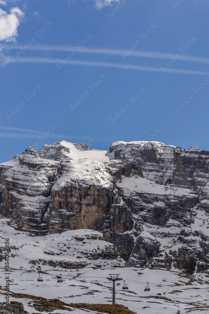 Dolomites Alps mountains in spring in Italy, Madonna di Campiglio (TN)