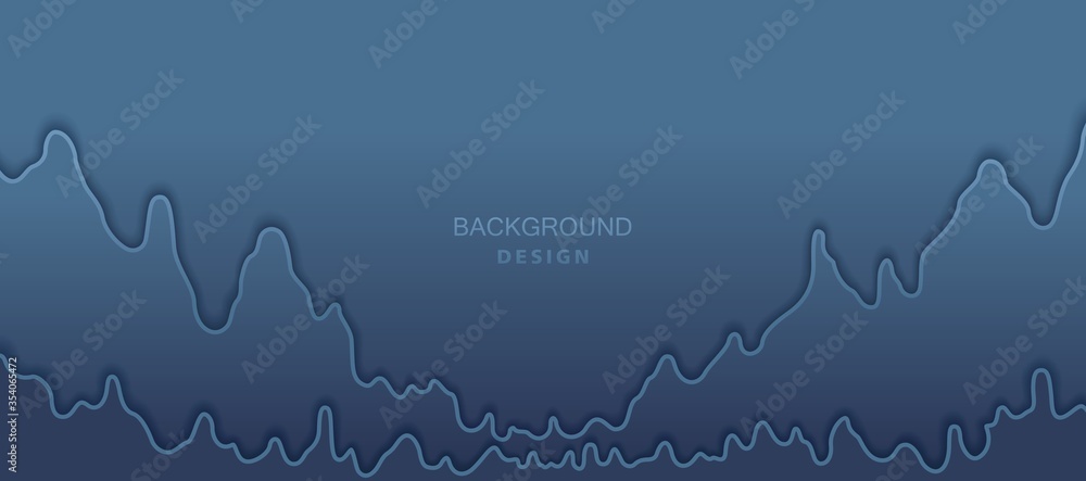 Abstract background design with wavy elements. Creative paper cut style. Modern vector cover