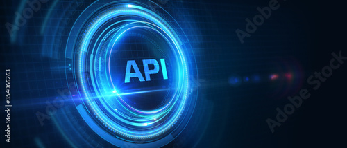 API - Application Programming Interface. Software development tool. Business, modern technology, internet and networking concept. 3D illustration.