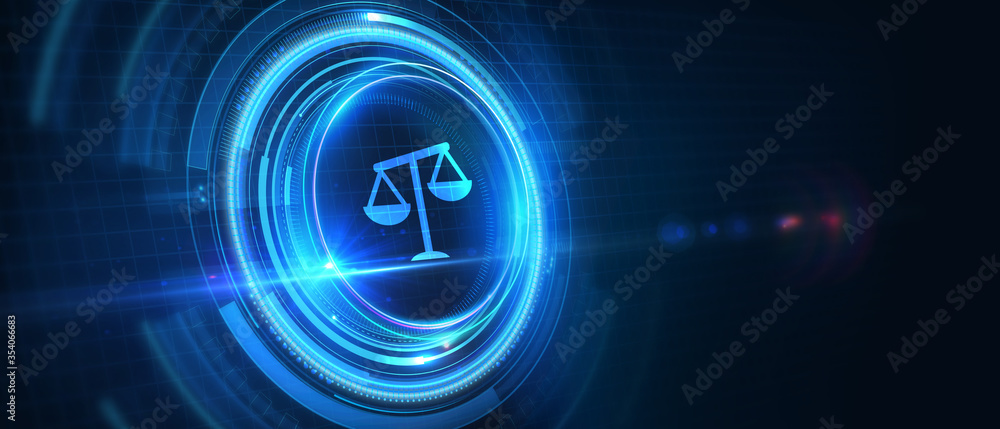 Business, Technology, Internet and network concept. Labor Law Lawyer Legal. 3D illustration.
