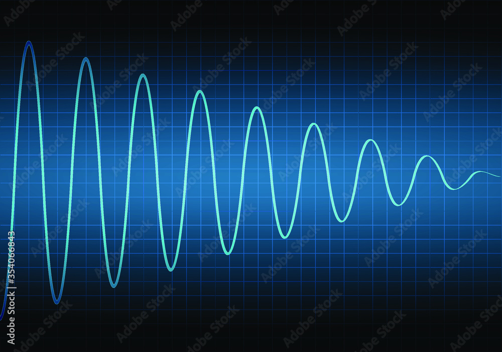 The amplitude of the signal attenuation. The voltage waveform. A sound