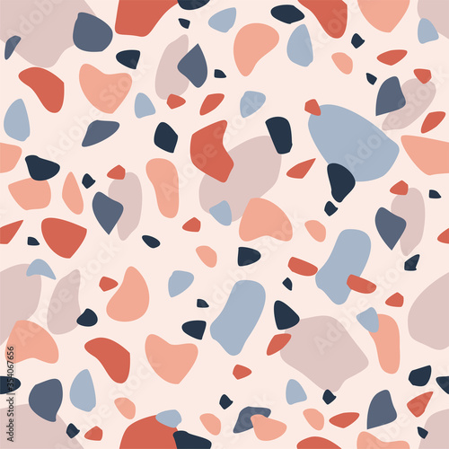 Trendy vector seamless pattern with abstract shapes, stones. Background with ...