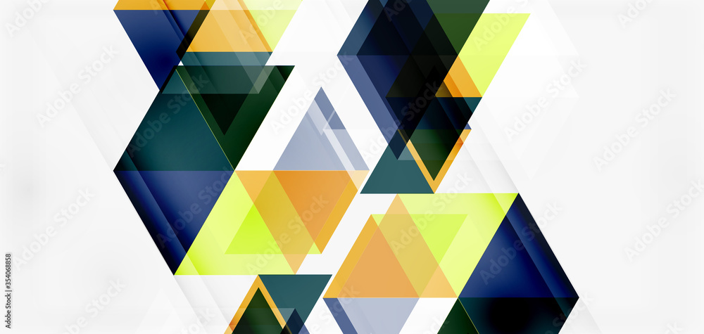 Geometric abstract background, mosaic triangle and hexagon shapes. Trendy abstract layout template for business or technology presentation, internet poster or web brochure cover, wallpaper Geometric abstract background, mosaic triangle and hexagon shapes. Trendy abstract layout template for business or technology presentation, internet poster or web brochure cover, wallpaper