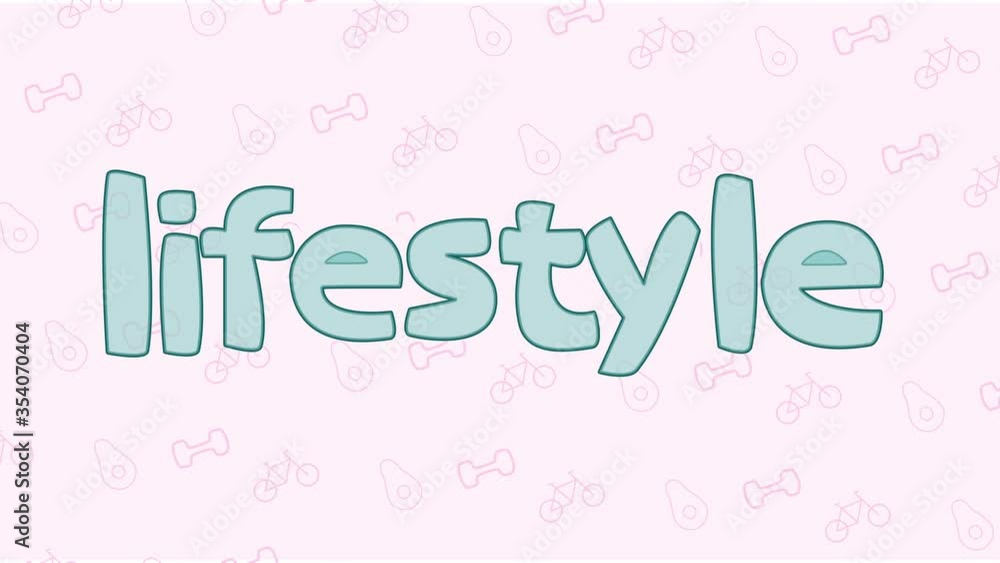 Animation of lifestyle moving letters and text background. avocado, bicycle, sport and fitness moving pictures. Healthy food and style of life concept. Pink and blue colours. Animation of lifestyle moving letters and text background. avocado, bicycle, sport and fitness moving pictures. Healthy food and style of life concept. Pink and blue colours.