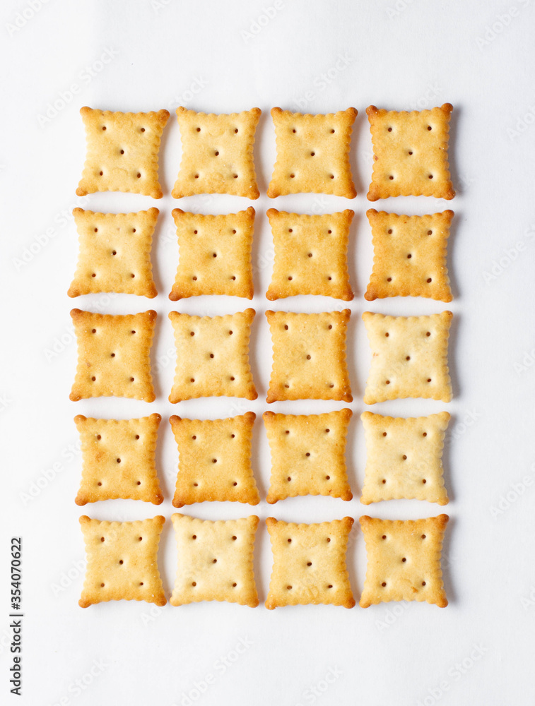 Four-corner cookie crackers on a white background. Four-corner cookie crackers on a white background.