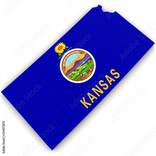 3d Rendering of the State of Kansas
