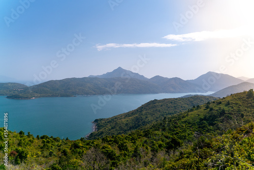 The wondefull view on the tracking path in the Sai Kung East Country Park in Hong Kong photo