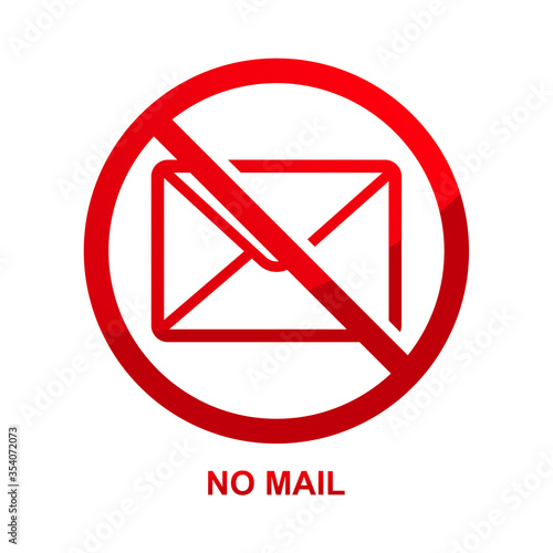 No mail sign isolated on white background vector illustration.