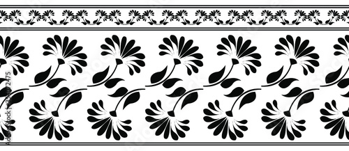 Saree border design concept isolated on white background is in Seamless pattern - vector illustration