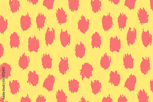 Vector background with abstract blots. Cute animalistic pattern, hand drawn, doodle style.