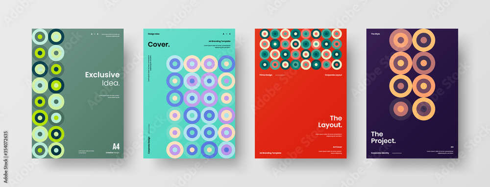 Company identity brochure template collection. Business presentation vector A4 vertical orientation front page mock up set. Corporate report cover abstract geometric illustration design layout bundle. Company identity brochure template collection. Business presentation vector A4 vertical orientation front page mock up set. Corporate report cover abstract geometric illustration design layout bundle.