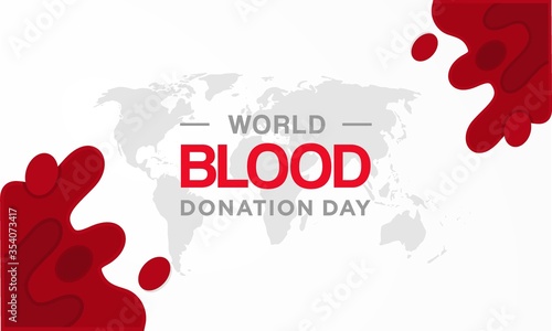 Fototapeta Naklejka Na Ścianę i Meble -  world blood donor day banner background, medical design with 3d paper cut shapes and red drop. Vector illustration.
