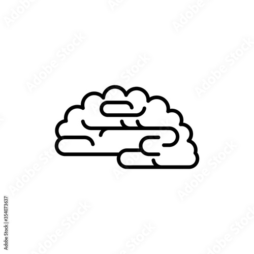 Human brain icon. Medical science, microbiology, virology study. Internal organs. Medical science, human body. Vector illustration with editable stroke.