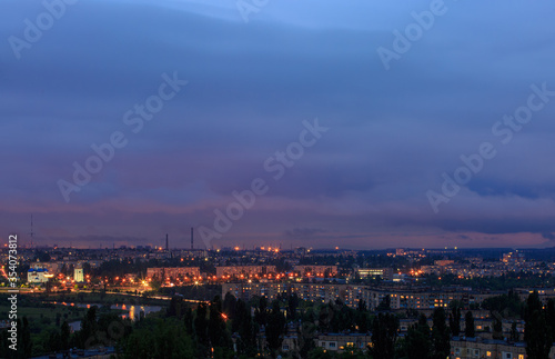 Evening industrial city in eastern Europe © MaksimM
