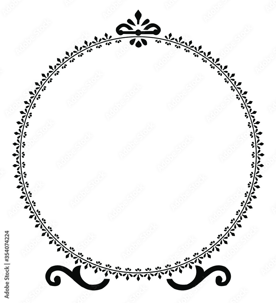 Round frame Design with floral ornament Round frame Design with floral ornament