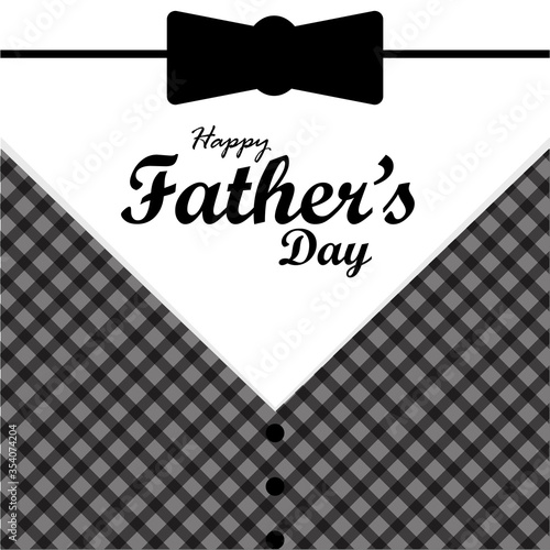 Card for fathers day for lovely father black and white Shirt. Happy Fathers Day