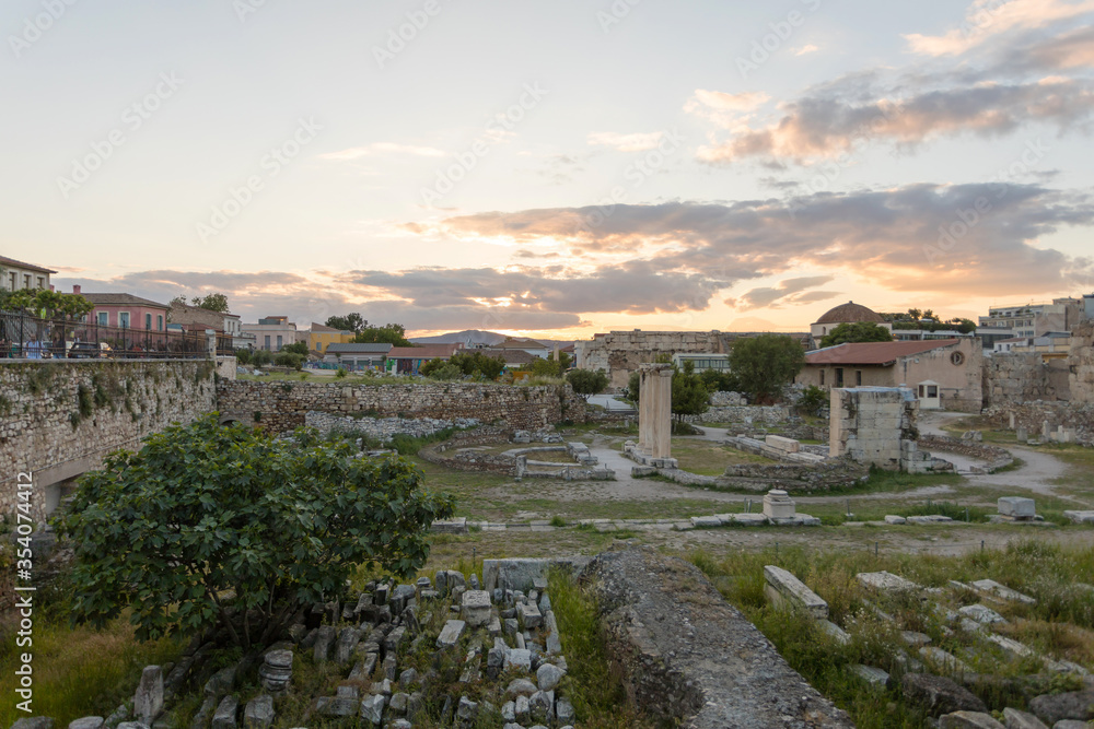 Ruins of the ancient Roman market in Athens