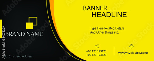 yellow and gold color web banner and social media banner Vector abstract design banner web template.