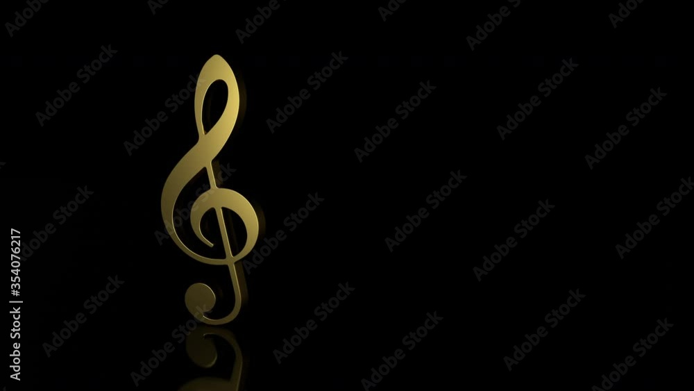 Golden treble clef. 3D animation with 4K resolution. Golden treble clef. 3D animation with 4K resolution.