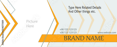 Modern abstract geometric yellow and gold color website banner template vector design