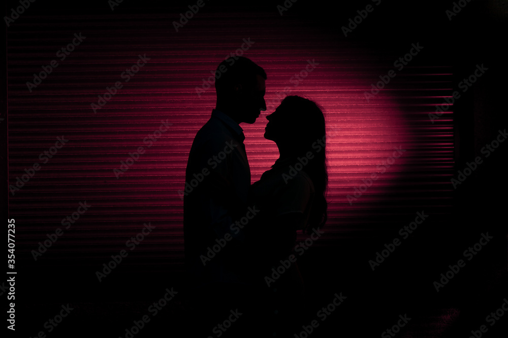 silhouette of Couple in love