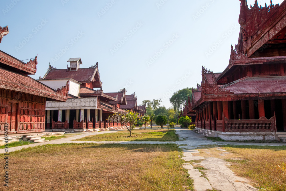 Royal palace in Mandalay, Myanmar