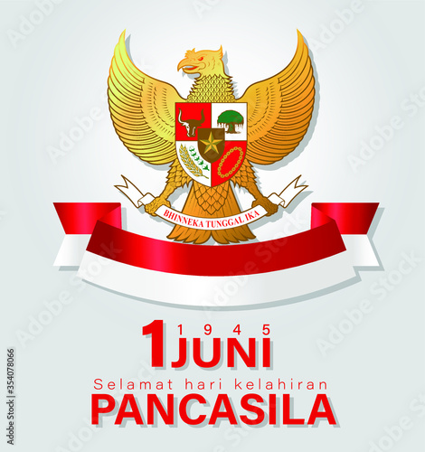 the day of birth of pancasila, peringatan  hari kelahiran pancasila 01 juni 1945  photo