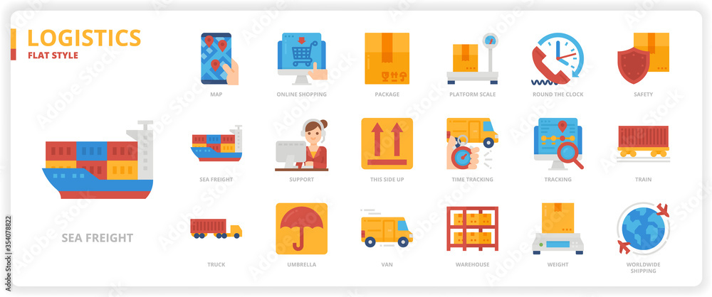 Logistics icon set Logistics icon set