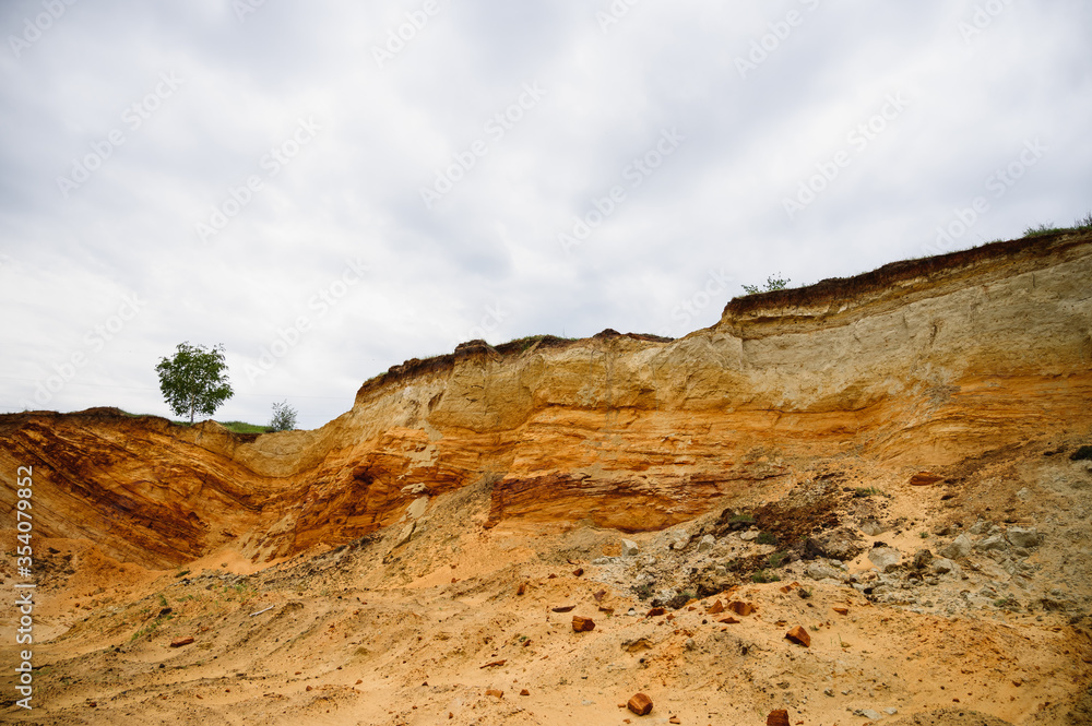 Sand pit. Mining of sand and clay. Natural texture. Sand pit. Mining of sand and clay. Natural texture.