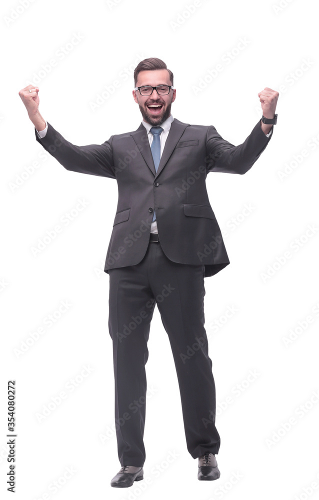 very happy young businessman. isolated on white very happy young businessman. isolated on white