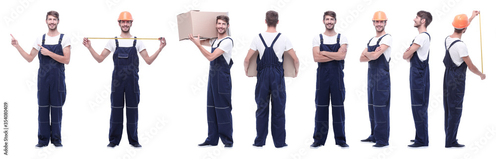 in full growth. skilled handyman isolated on white. in full growth. skilled handyman isolated on white.