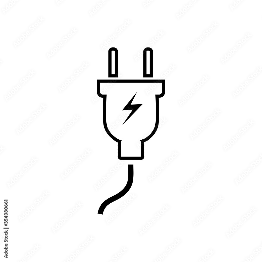 Electric plug line icon vector Electric plug line icon vector