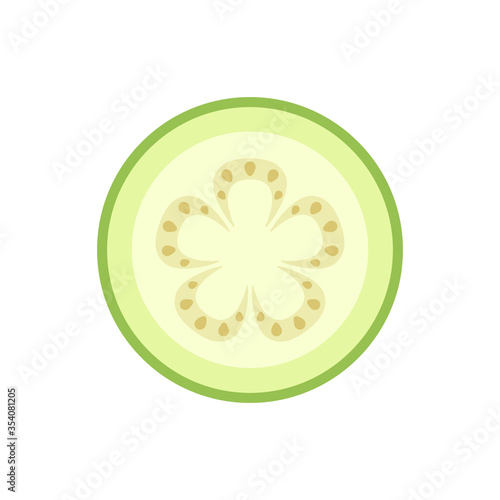 Green guava slice simple vector icon illustration design
