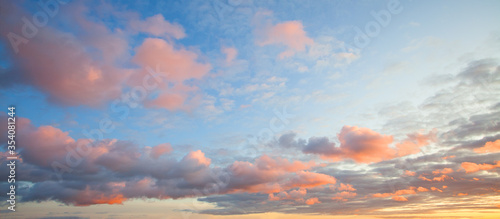 Платно Sunset sky clouds background