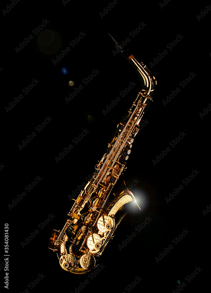 Fototapeta premium saxophone on black background