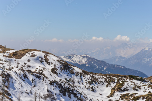 Dolomites Alps mountains in spring in Italy  Madonna di Campiglio  TN 