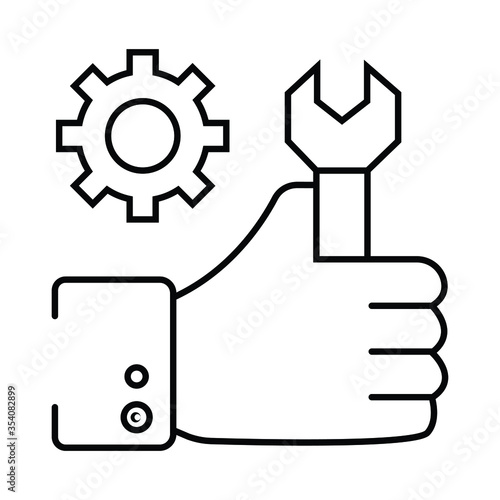 hand wrench icon vector illustration